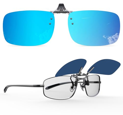 Goiteia Polarisierte Sonnenbrille zum Aufklipsen über Korrekturbrillen | für Männer und Frauen - Einfaches Auf- und Absetzen mit einer Hand - Verbesserte Gläser ohne Blaulicht