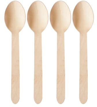 160mm Wooden Spoons – Pack of 1,000 | Eco-Friendly Disposable Birch Wood Cutlery | Compostable, Plastic-Free Utensils for Events, Cafés, and Catering