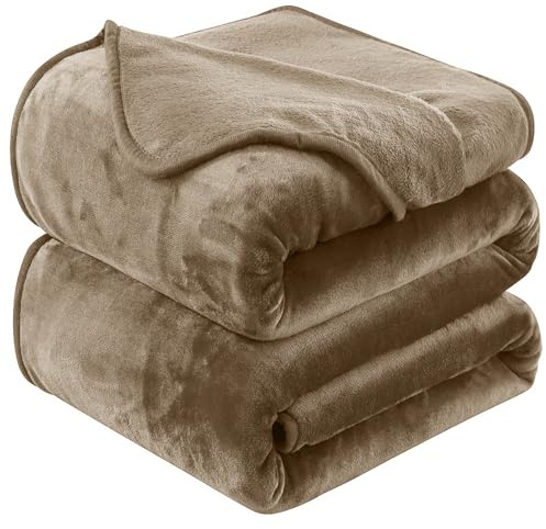HOZY Kuscheldecke Flauschig Decke Fleecedecke - Kuscheldecke 150x200cm, Taupe, XL Fleecedecke Sofa Decken,Warm Wohndecke Couchdecke Hundedecke Sofadecke flauschig, Sofa überwurfdecke