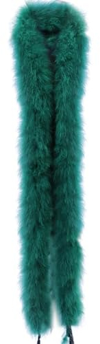 Federboa für Damen,Asudaro Boa-Feder 2 Meter natürliche Türkei Federn Boa Tanzen flauschige Plüsch Schal DIY Feder Boa Handwerk Crafting Party Dress Up Plumes Kostüm Zubehör dunkelgrün