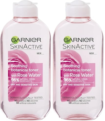 Garnier Natural Rose Water Toner Sensitive Skin 200ml (Packaging May Vary) (Pack of 2)
