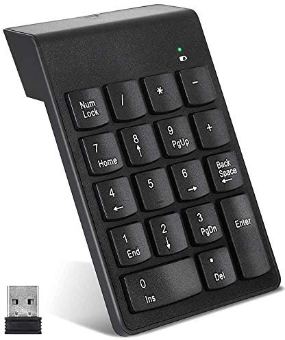 Hztuang Tastierino Numerico Wireless Tastierino Numerico Un 18 con Tastierino Numerico per Ricevitore Mini USB 2.4G per Notebook, Desktop
