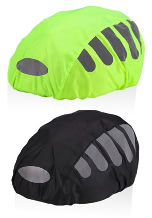 HDGSAFD 2 Stück Reflektierende Helmabdeckung, Regensicherer Fahrradhelm, Fahrrad-Regenschutz, Reflektierende Regenhülle, Schutzhelm-Abdeckung, Helm-Dekoration