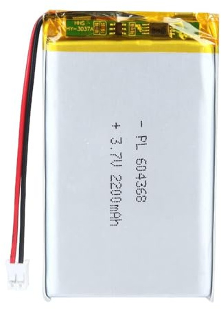 Batería Lipo 3.7V, 2200mAh 604368 a Iones de Litio con conexión 2P-PH con Paso 2,0 mm