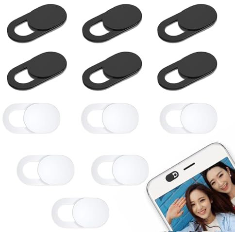 RHQFDM Webcam Cover Set 12 Pezzi Webcam Cover Slider,Protezione Della Privacy,Estremamente Sottile e Leggero,Antigraffio,Per Fotocamere Computer Portatili Telefoni e Tablet