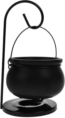 GIFRAN Hängender Kessel Ölbrenner Ätherische Öle Und Düfte Duftschmelzer Schwarzer Wachsschmelzbrenner Aromakessel-Diffusor Mit Halter Kessel Aromatherapie Ornament for Spa Yoga Meditation Zuhause