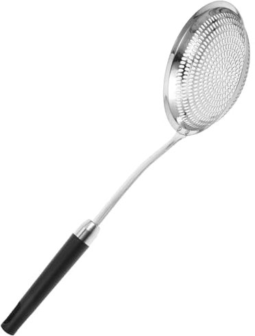 OKUMEYR 1pezzi Cucchiaio Colino Acciaio Inossidabile Schiumarola Multiuso Per Brodo e Cottura Facile Da Usare Manico Sicuro Per Filtrare Alimenti e Noodles