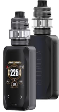 S-mok X-Priv Plus Kit 225 W Vape (Nero) Dual Batterie 18650 [Batterie non Incluse] 5,5 ML Atomizzatore TF-D SubTank Resistenze D Coil 0,15/0,23ohm Schermo Touchable Originale - No Nicotine