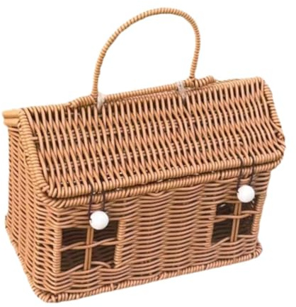 Qianly Geschenkkorb Rattan Gewebter Aufbewahrungskorb Picknick Korb Haltebereich für Ostern
