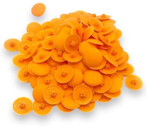 Bifix™ ORANGE Screw Pozi Phillips Cover Caps Snap On 6-8g Pz2 Ph2 Push Fix Screws - Pack of 100