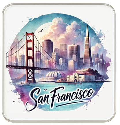 Calamita da frigorifero a forma di cane San Francisco, 6 x 6 cm, in acrilico, regalo per gli amanti dei cani