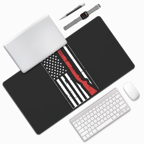 Skeet Shooting USA Flag Trap Shooting Clay Pigeon 16x29.5in Mouse Pad Large Mousepad Extended Laptop Keyboard Mat Gaming Desk Pad Mouse