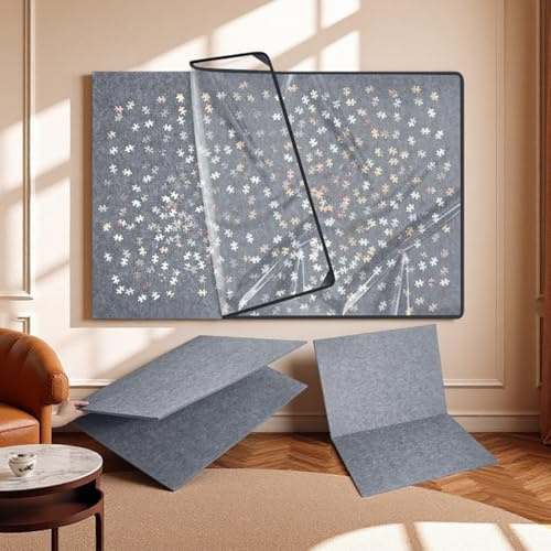 ByteRunning Tavolo da Puzzle,Tavolo da Puzzle Portatile in Feltro,Tabellone per Puzzle Antiscivolo Pieghevole,Leggero e Portatile,500–2000 Pezzo per Tavolo da Giochi Adulti,per Appassionati
