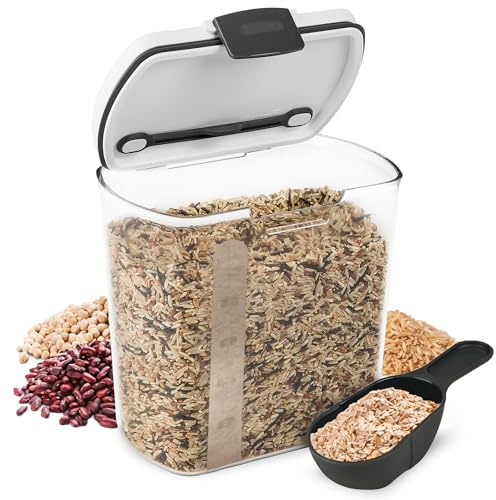 ProKeeper 2.5-Quart Grain Storage Container with Hinged Lid, Clear – BPA-Free, Airtight Seal, 5.5 x 7.65 x 7.25