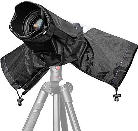 JZK Copertura parapioggia per fotocamera digitale reflex + lente totale fino a 32 cm lunghezza, cover antipioggia protettore pioggia per Canon, Nikon, Sony, Olympus, Panasonic, Pentax, Samsung, ecc