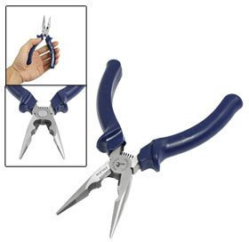 Blau Kunststoff beschichtet Griff Gerade Nadel Spitzzange 15,2 cm