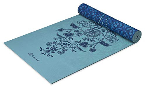 Gaiam Yoga Mat Premium Print Reversible Extra Thick Non Slip Exercise & Fitness Mat for All Types of Yoga, Pilates & Floor Workouts, Mystic Sky, 6mm