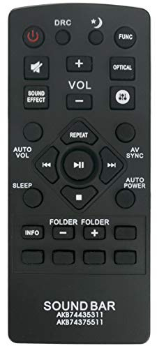 ALLIMITY AKB74435311 Fernbedienung Ersetzt für LG Sound Bar LAP250H LAS450H LAS455H LAS551H LASC55 LASC55S S55A1-D
