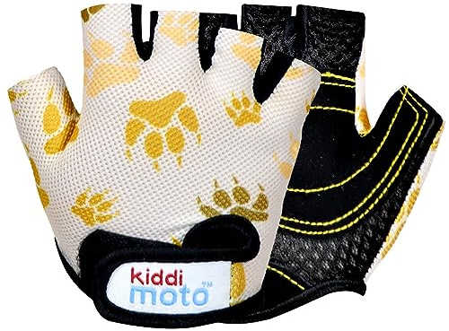 KIDDIMOTO Cykelhandskar för barn fingerlösa för pojkar och flickor/cykel handskar/cykel barnhandskar – tassavtryck – S (2–5y)