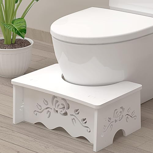 Toilettenhocker Erwachsene- den Gesunden Stuhlgang - Gegen Hämorrhoiden, Verstopfung, Blähungen - Passform für alle Toilette - Klo Hocker für Erwachsene & Kinder - WC Hocker für Badezimmer & WC