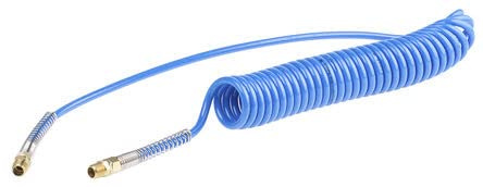 RS PRO CPC Polyurethan Spiralschlauch Blau mit BSPT 3/8 Anschluss, Innen-Ø 8mm x 2m, 10bar