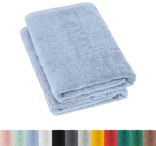 BaSaTex Frottee Duschtuch, 2er Pack, 70x140 cm, Rauchblau