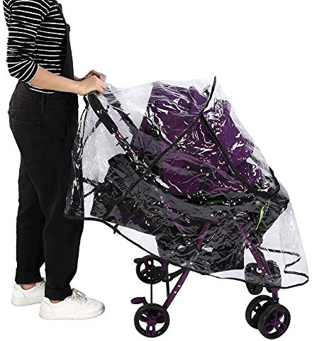 Universal-Regenschutz für Kinderwagen, PVC, wasserdicht, winddicht, staubdicht, Regenschirm, Abdeckung, Zubehör mit Reißverschluss
