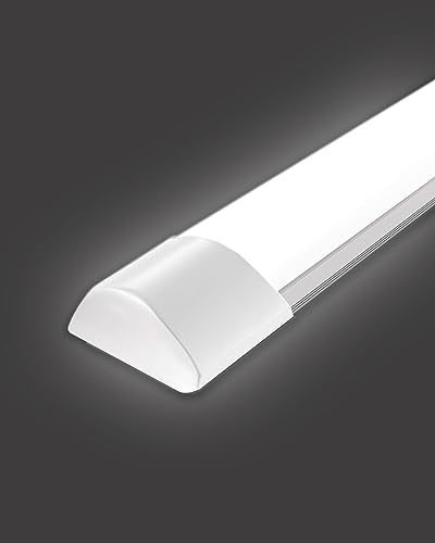 Bellanny Réglette LED étanche 120CM, Plafonnier Exterieur LED 40W 4800LM Blanc Froid 6500K, Neon Tube LED Aluminium et PC Luminaire pour Bureau, Entrepôt, Garage, Sous-sol, Atelier.