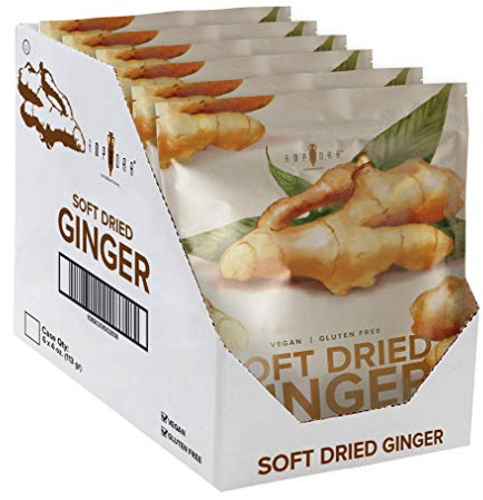 Amphora Conventional Soft Dried Ginger 4 oz (113 gr) per pouch (Case of 6 pouches)