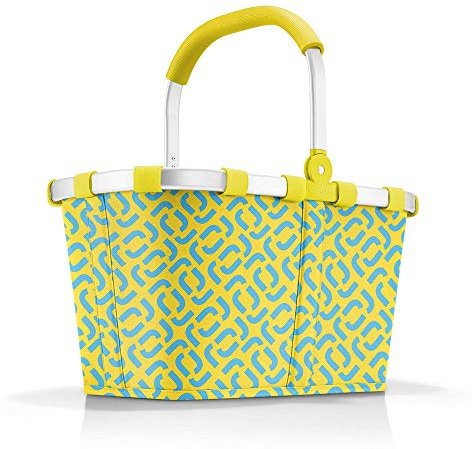 reisenthel carrybag signature lemon – Stabiler Einkaufskorb mit viel Stauraum und praktischer Innentasche – Elegantes und wasserabweisendes Design