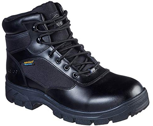 Skechers Men's Wascana Benen Boots, Black Leather W Textile, 9.5 UK