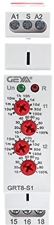 GEYA Relé de tiempo de ciclo asimétrico 1Contacto 16A AC230V Cycler Repetidor Relé de retardo modular (GRT8-S1,AC230V)