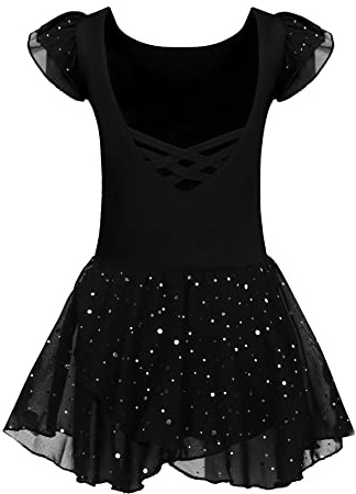 Arshiner Ropa de Ballet Niñas Vestido de Ballet Negro Leotardo de Ballet Vestido de Danza Traje de Ballet Bailarina Ropa de Danza Corporal Niños Ballet Tutu Ropa de Danza 3-4 Años