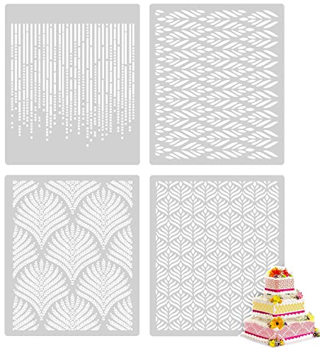 Kuchenschablone - Kuchenschablonen zum Dekorieren von Buttercreme, Kuchendekorationsvorlagen, hohles Spitzendesign, Prägeformen, Backwerkzeuge für Kuchendekoration, Druck, Geburtstag