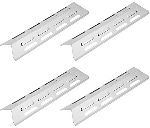 AYNEFY 41 x 10 cm värmeplatta i rostfritt stål, 4 st värmeplattor, flamplatta gasgrill för grillning, värmesköld brännare skydd reservdelar, för Grillchef Nexgrill Bakgård och andra modellgrillar