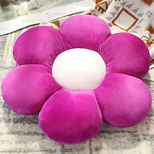 Morbuy Plüsch Kissen Blumen Sitzkissen Stuhlkissen, Blumenform Weich Bequemen Kopfkissen Sitzpolster Sofakissen für Kinderzimmer Hause Sofa Dekoration (45cm/17.7inch,Violett)