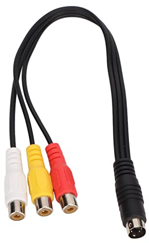 Cavo da S-Video a 3, Cavo Adattatore Video S-Video da 4 Pin Maschio a 3 Femmina, Cavo Video da 0, Rosso Giallo Bianco, Plug and Play