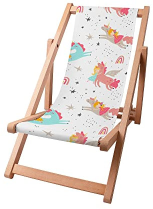 DreamRoots Kinder Liegestuhl Outdoor, Klappbarer Gartenstuhl für Draußen, Faltbarer Campingstuhl mit Waschbarem Bezug aus 100% Polyester bis zu 130 kg