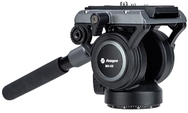 Fotopro Panoramic Fluid Head Drag Pan Head For Video Camera Tripod with QR Plate, for Filmming Vlogging livestreaming Videography (MH-6S)