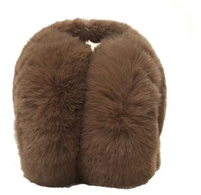 Yurosiay Ohrenwärmer Damen Winter Plüsch Ohrenschützer Faltbare Einfarbige Fell Ohrenwärmer Outdoor Verstellbarer Plüsch Earmuffs Weiche Kälteschutz Ohrenwärmer Winterzubehör 20×22cm Braun