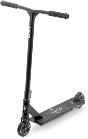 Slamm Classic Black & White | Complete Stunt Scooter 110 Aluminium Wheels | 11.4 cm Alloy Deck Extruded Neck Connector and Cut Out | Beginner Intermediate Friendly Trick Scooter Unique Futuristic