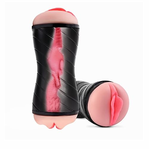 Realistisches Masturbieren Sex Spielzeug für Männer Solo,Sex Spielzeug für Männer mit 2-Enden Sex Play Modi,Penis Stimulator Masturbator Mann Handfree Cup 3D Realistische Pocket Pussy