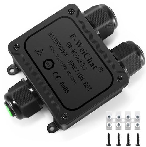 UNISOPH IP68 Waterproof Junction Box, 3-Way Outdoor Junction Box for Cable Ø5mm-9mm (Pack of 1)