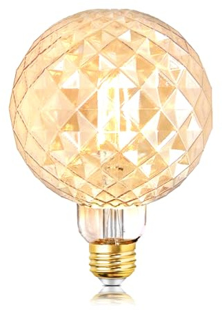 SD LUX G40 LED Glühbirne nicht dimmbar 5W 500lm Equi50W E27 2700K 1Stück | Überdimensionale dekorative im VintageStil bernsteinfarben CRI>90 ideal für Esszimmer Wohnzimmer Schlafzimmer Pendelleuchten