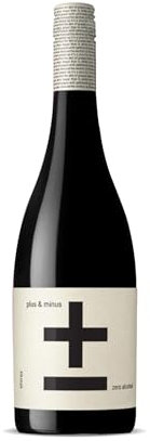 Plus & Minus Non Alcoholic Pinot Noir Red Wine (Bottle of 1 x 750ml) Alcohol Free, Gluten free Wine, Gifts for New Mums, Ideal for Celebrations and Festive Parties (Single)