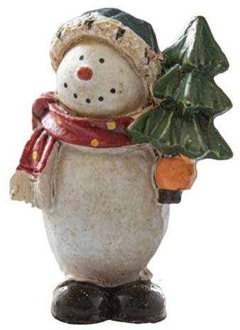 Figuras navideñas en miniatura, figuras de muñeco de nieve | Estatua de muñeco de nieve lindo pintado de resina | Miniaturas de Navidad, figuras de muñeco de nieve, coleccionables, decoración de