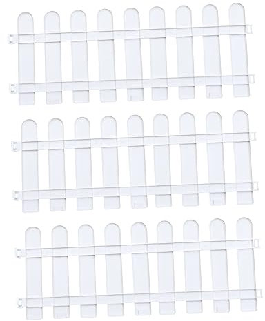 CAXUSD Staccionata da Giardino Decorativa in Plastica Bianca 5 Pezzi, Resistente e Riutilizzabile, per Bordi Prato e Aiuole All'aperto