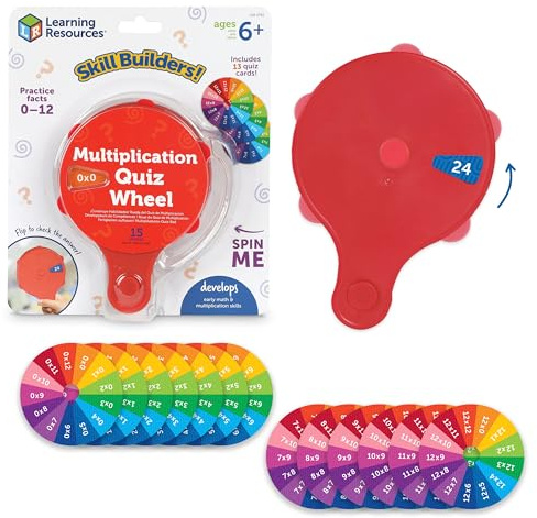 Learning Resources Skill Builders! Multiplication Quiz Wheel Math Fidget Toy Ages 6 and Up