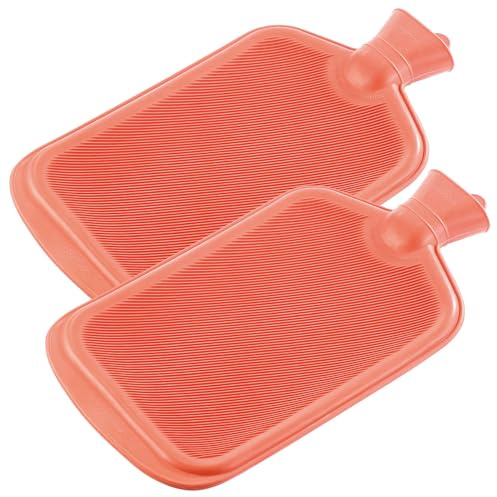 PEARL Bettwärmflasche: 2er-Set Wärmflaschen, Größe XXL, rot, 2,3 Liter (Aufwärm Wasserflasche, Wärmeflasche, Füße)