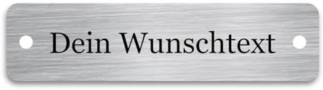 WIENS3D Klingelschild Edelstahl mit Gravur | Namensschild - Türschild - Gartenschild personalisiert für Briefkasten | Büroschild - Grabschild - Bankschild - Stallbox - Hundehütte | (80x20x1,5 mm)